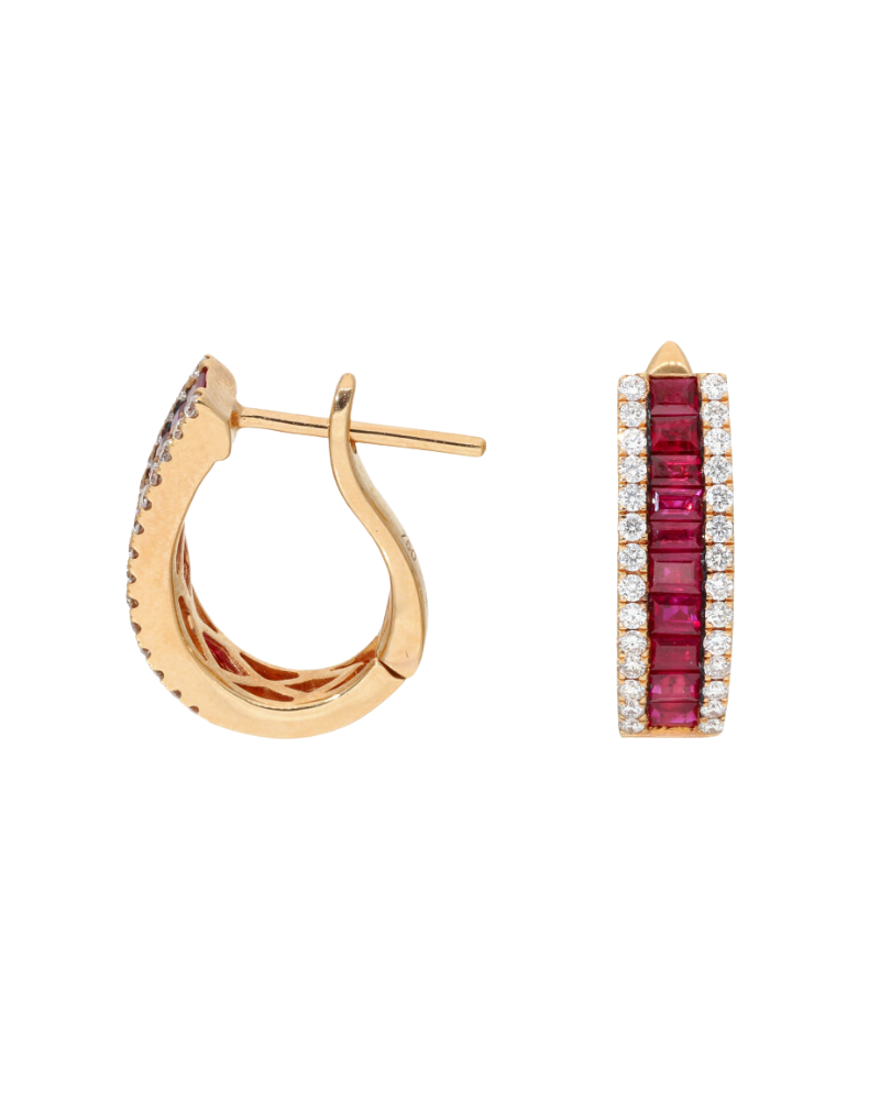 lummiere brand gold and rubi earrings in pagoda stores, tenerife