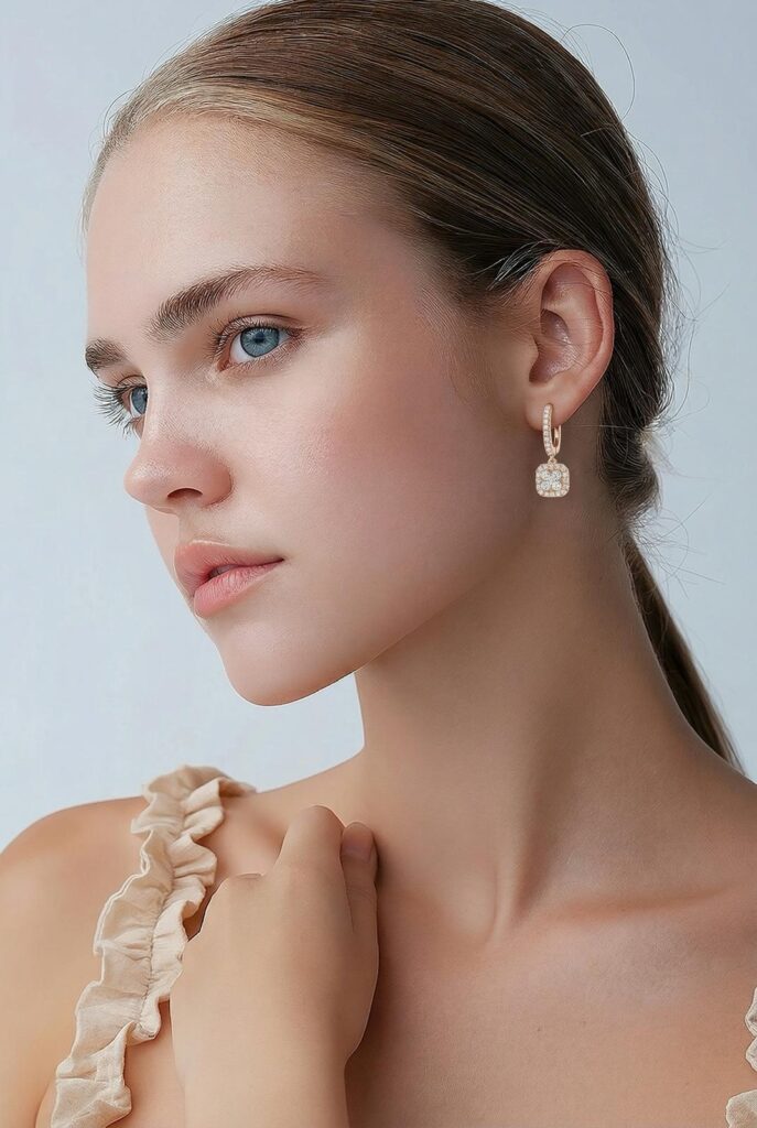 gold and diamond earrings Pagoda brand in Tenerife Canary Islands Spain