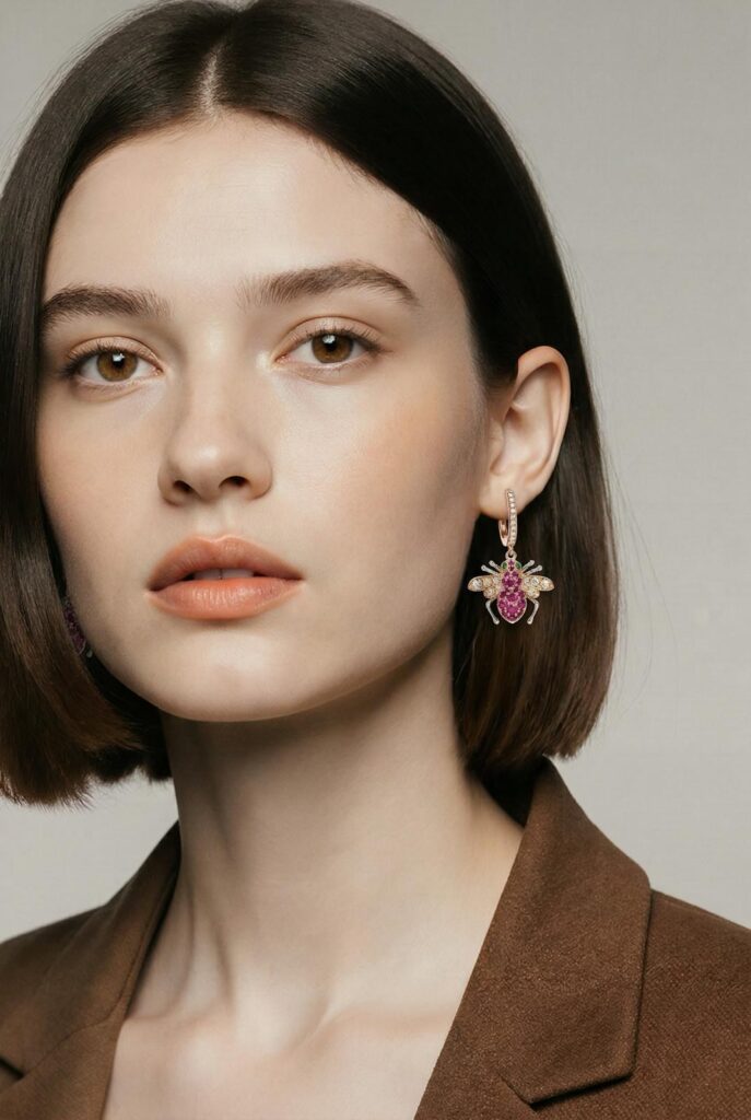 gold bee-shaped earrings Pagoda brand in Tenerife Canary Islands Spain